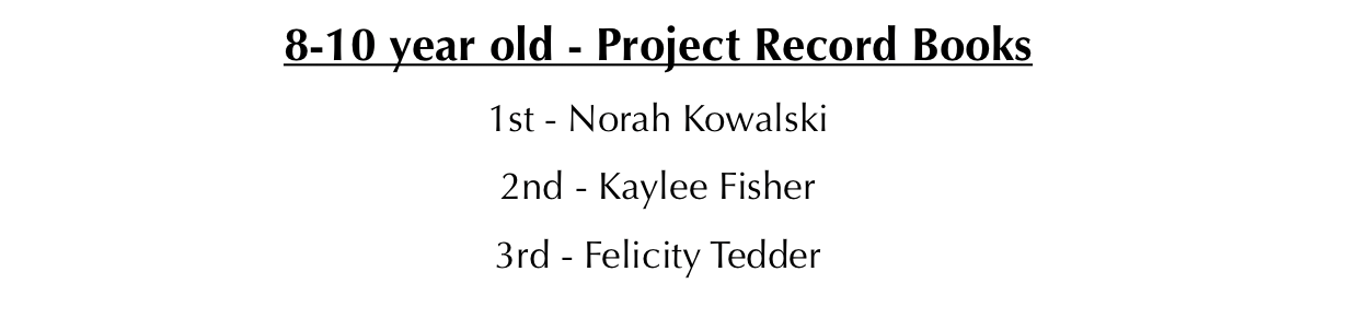 8-10 Project Record Book Winners