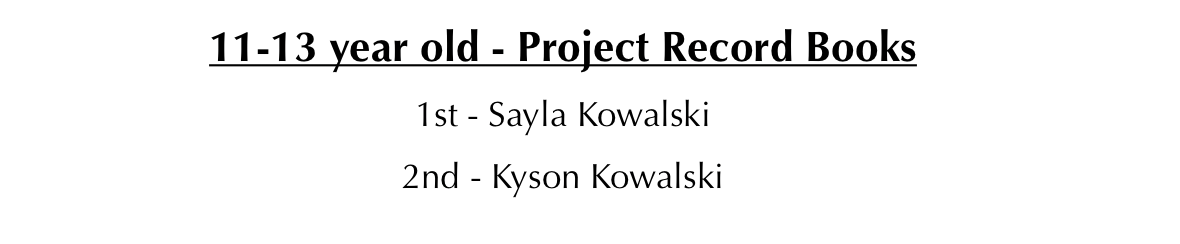 11-13 Project Record Book Winners