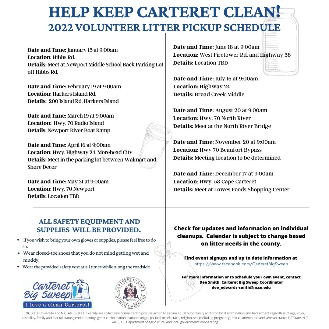 22 Monthly Roadside Cleanup Schedule