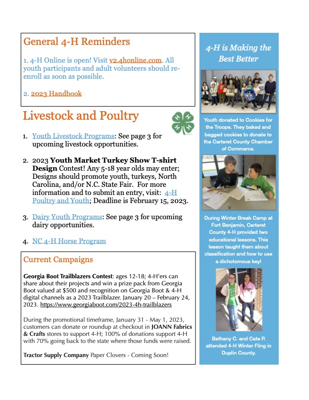 4-H Updates - February 2023 page 2