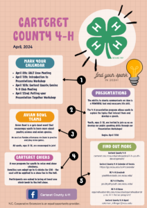April, 2024 Upcoming 4-H Events and Opportunities