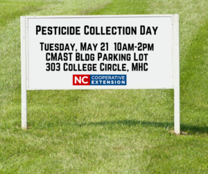 Sign for Pesticide Collection Day on 5 21 24
