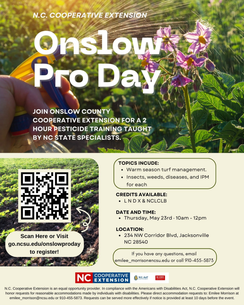 Onslow Pro Day for Pesticide Credits