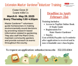 Cover photo for 2025 Master Gardener Training Scheduled